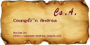 Csungán Andrea névjegykártya